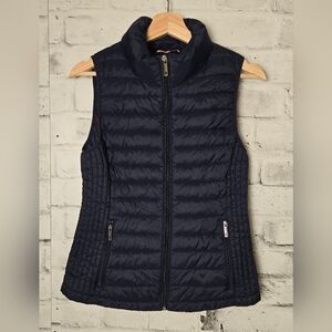 Tommy Hilfiger Navy Packable Lightweight Puffer Vest XS Quilted Zip Pockets